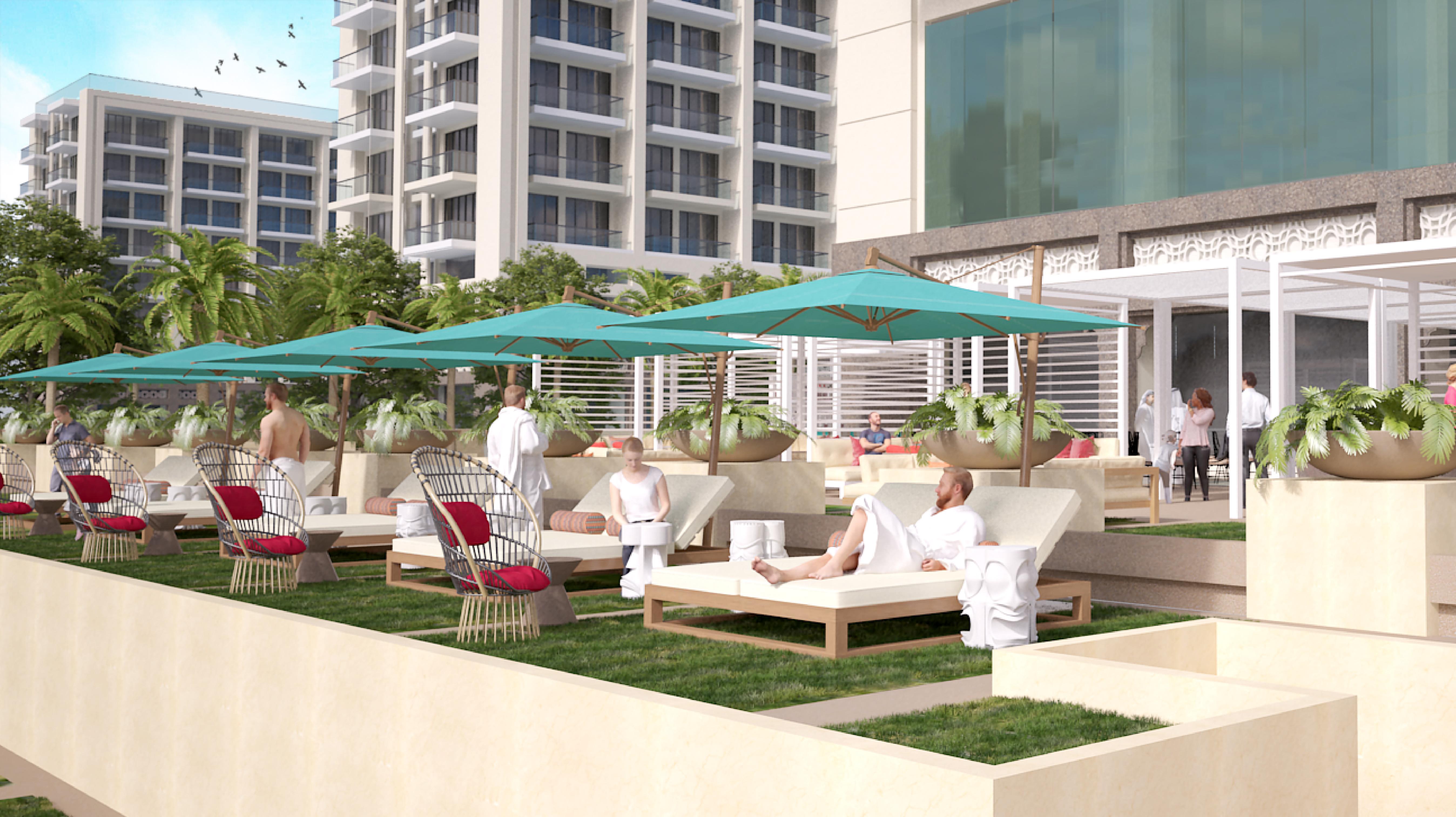 Hilton Dubai Palm Jumeirah Екстер'єр фото The pool at the Wynn